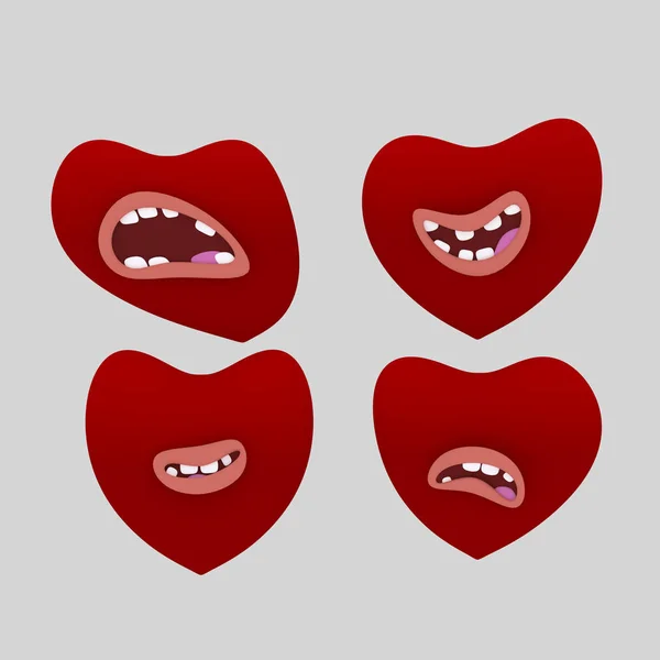 Hearts Mouth Illustration — Stock Photo, Image