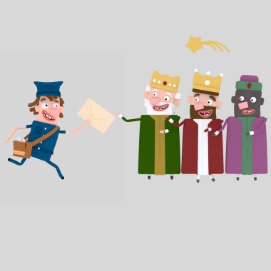Postacı mektubu Magic Kings.3d resimde için teslim