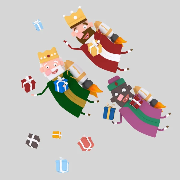 Magic Królów Latanie Ilustracji Rakiet — Zdjęcie stockowe