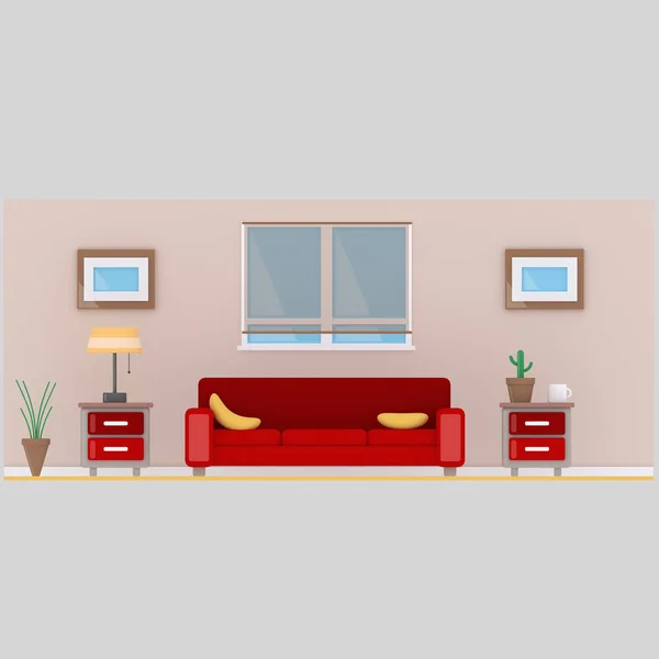 Living Room Set Illustration — Stock Photo, Image