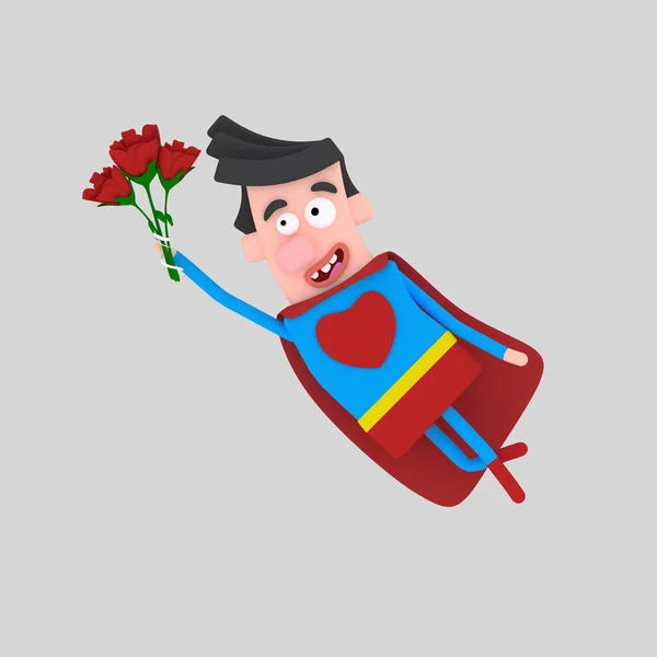 Super Valentine Hjälte Illustration — Stockfoto