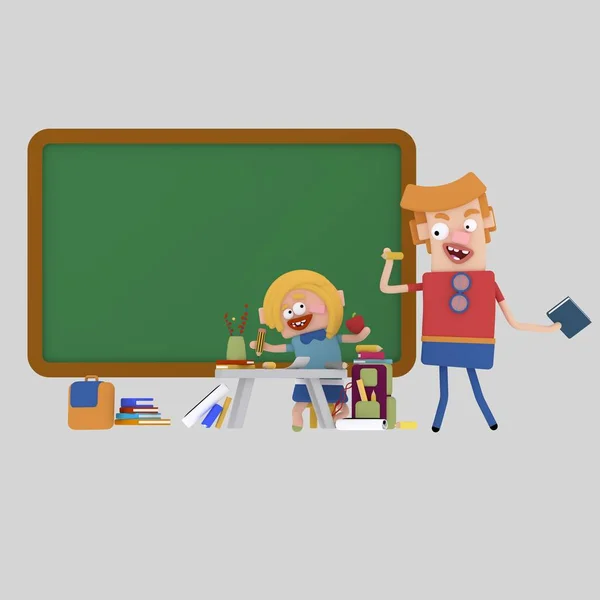 Funny teacher . 3d illustration