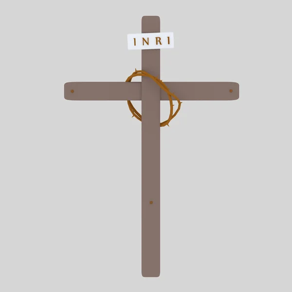 Cross Inri Christ Crown Illustration — Stock Photo, Image