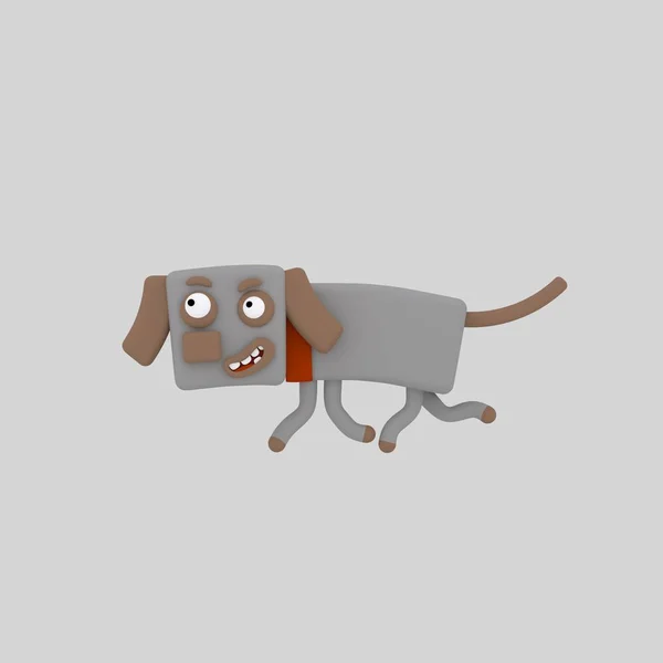 Grey Dog Animation — Stock Photo, Image