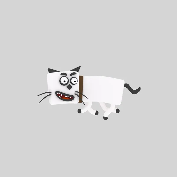White cat. 3d animation