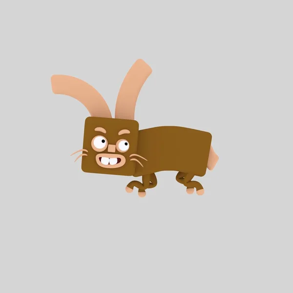 Brown rabbit. 3d animation
