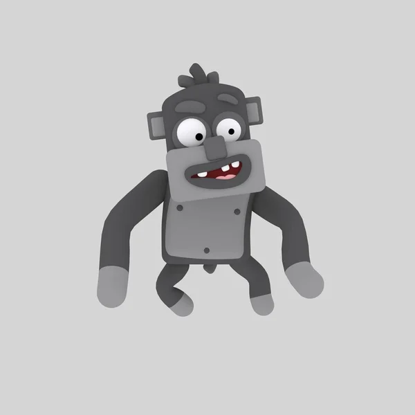 Cute gorilla. 3d animation