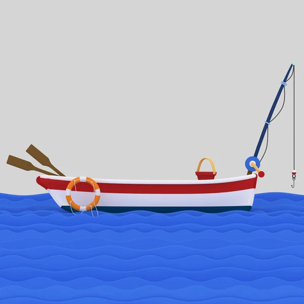 Boot Auf Dem Meer Illustration — Stockfoto