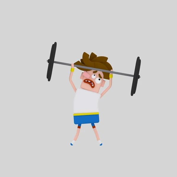 Mann Trainiert Gewichtheben Illustration — Stockfoto