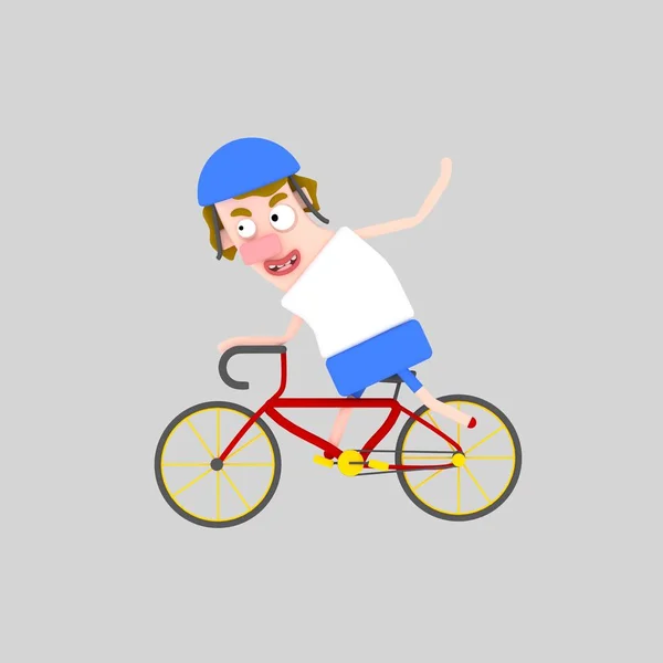 Hombre Bicicleta Ilustración — Foto de Stock