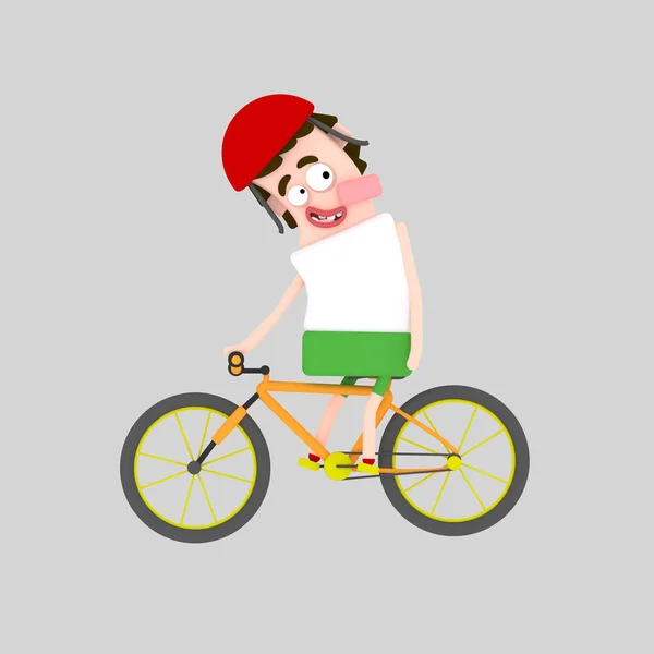 Hombre Bicicleta Montaña Ilustración —  Fotos de Stock