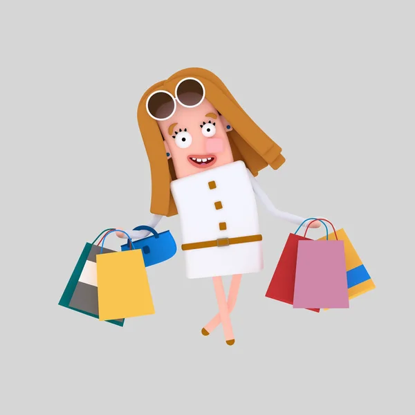 Shopping Girl Illustration — Stock Photo, Image