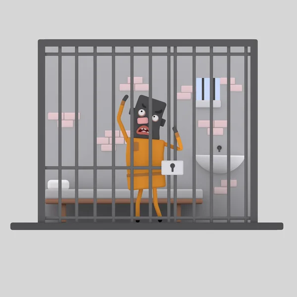 Людина Язниці Ілюстрація Стокове Зображення