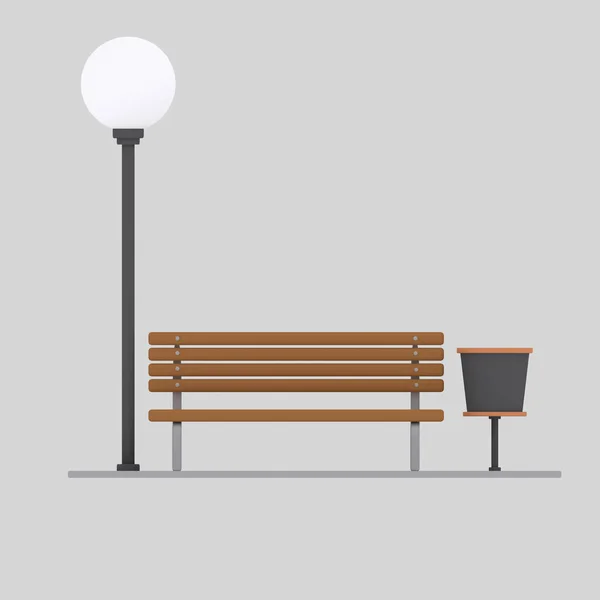 Banc Lampadaire Illustration — Photo