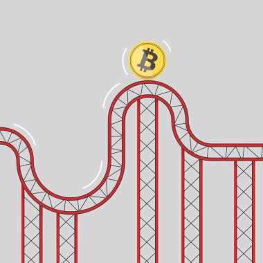 Bitcoin sikke roller coaster üzerinde. İzole et. Kolay otomatik vectorization. Kolay arka plan çıkarmak. Kolay renk değişimi. Kolay birleştirir. 4000 x 4000-300 dpi için özel illüstrasyon bana ulaşın.