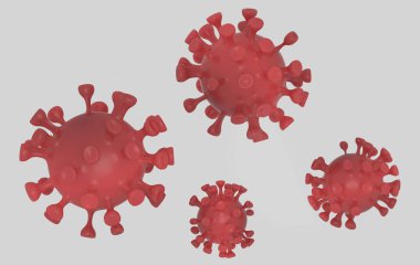 Covid-19 virüsleri. İzole edilmiş. 3d illüstrasyon.