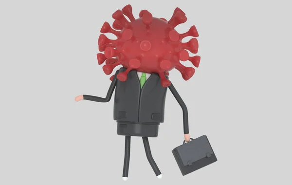 Infected Business Man Virus Covid19 Isolated Illustration — Stock Photo, Image