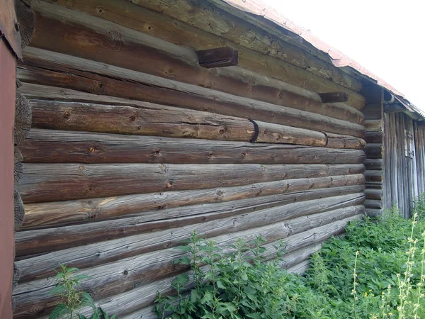 A textura de uma casa de madeira — Fotografia de Stock