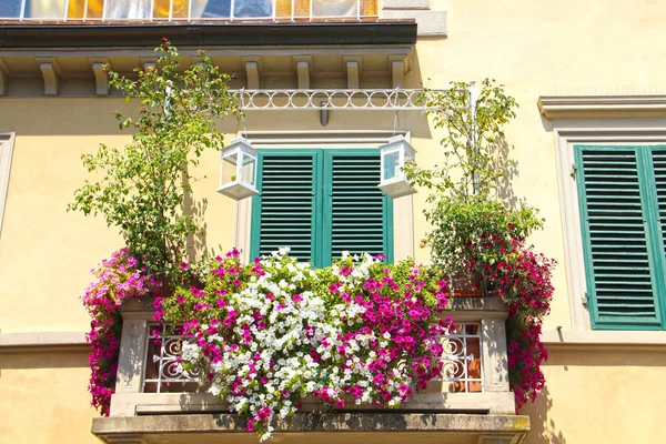 Balcón con flores — Foto de Stock