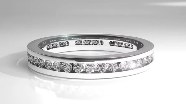 Beautiful jewelry - Diamond ring form white gold.Exclusive jewelry, simple shapes with much best quality of diamonds in the white gold ring.