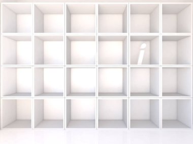 Ben boş beyaz raflara