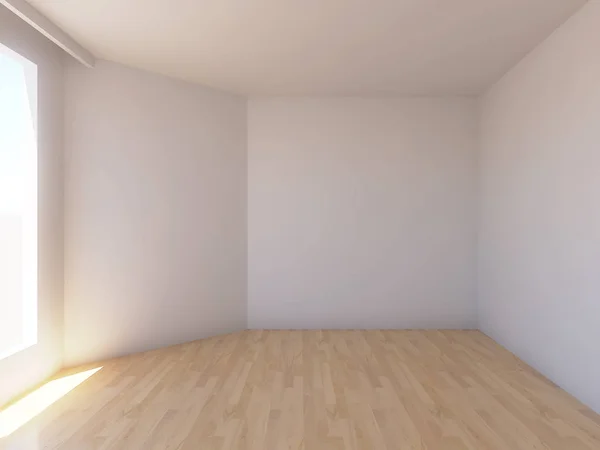 Representación interior del hogar con pared de color de la habitación vacía y decorada —  Fotos de Stock