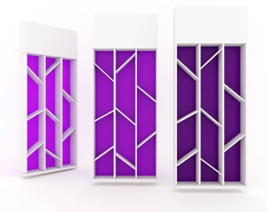 Mor renkle yedekleme raf kabin tasarımı 