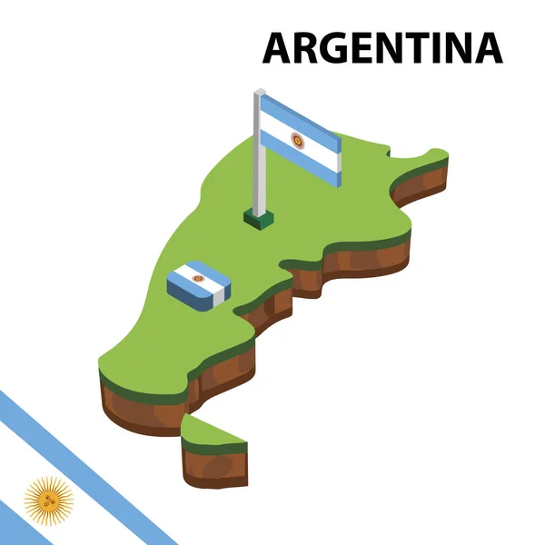 Mapa i bandera Argentyny. — Wektor stockowy