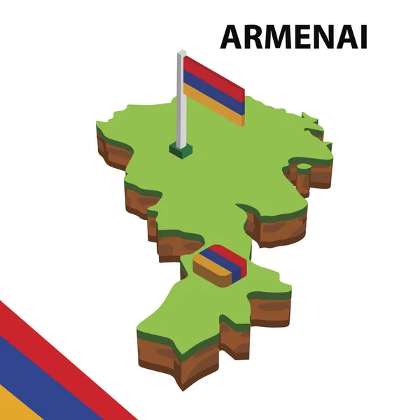 Armenia地图和旗帜. — 图库矢量图片