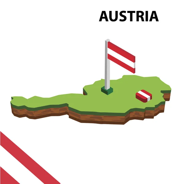 Mapa e Bandeira da Áustria. — Vetor de Stock