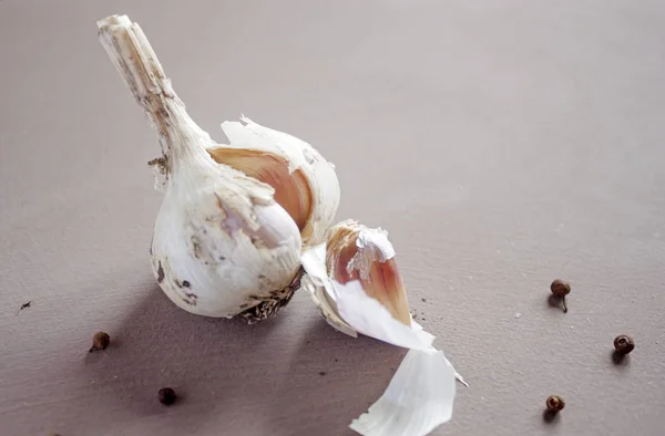 Fragrant spices. Garlic and pepper macro