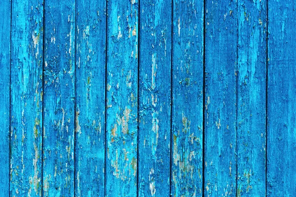 Stare Drewniane Ściany Farbą Niebieski Który Jest Eksfoliowanego — Zdjęcie stockowe