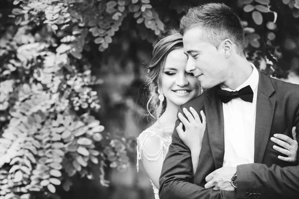 romantik yeni evliler, siyah-beyaz fotoğraf