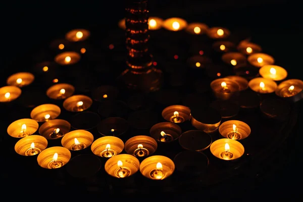 Close Candlestick Many Small Candles — Stock Photo, Image