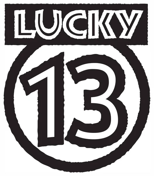 Lucky 13 Vector Emblema Ilustrações De Stock Royalty-Free