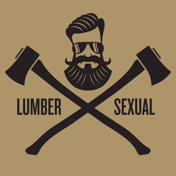Lumbersexual hipster design — Stock vektor