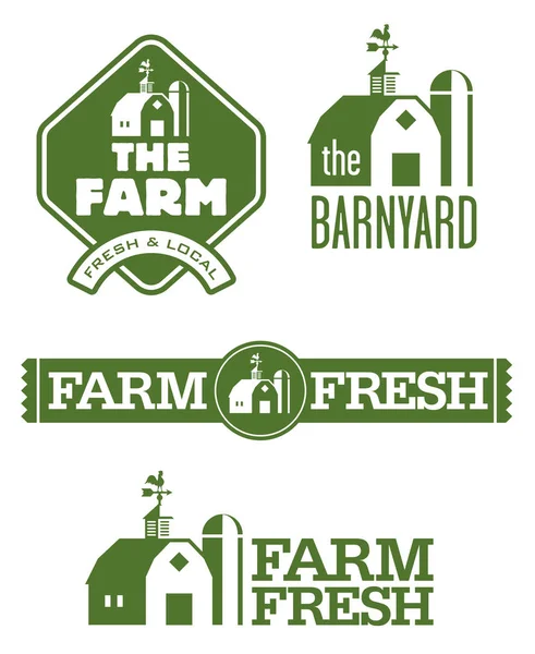 Logos von Bauernhof und Stall — Stockvektor