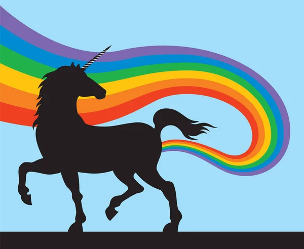 Eenhoorns Fart regenbogen — Stockvector