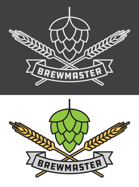Brewmaster cervejas artesanais Vector Design — Vetor de Stock