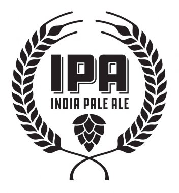 IPA veya Hindistan soluk Ale rozet veya etiket.