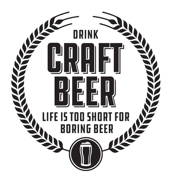 Emblema de cerveja artesanal ou etiqueta . — Vetor de Stock