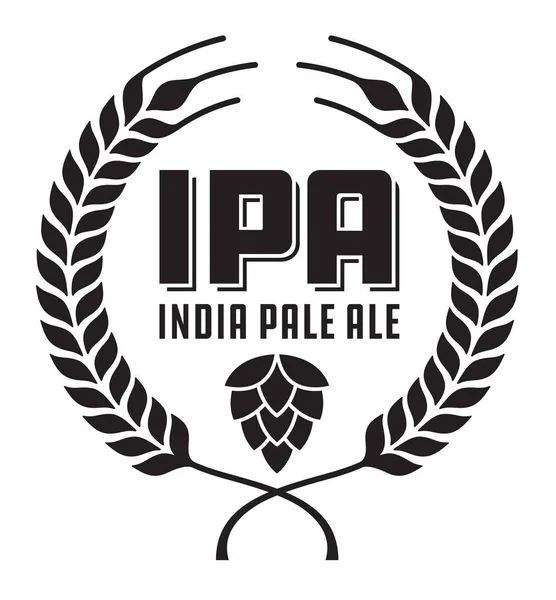 IPA or India Pale Ale Badge or Label. — Stock Vector