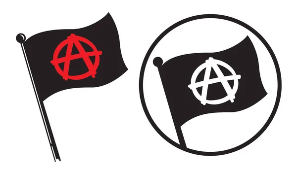 Ikony Černá vlajka anarchie — Stockový vektor