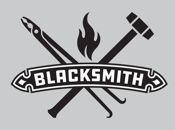 Blacksmith vector emblem or badge. — Stock Vector