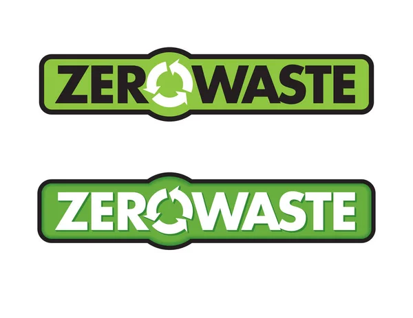 Zero Waste Badge or Emblem Vector Design. — Stock Vector