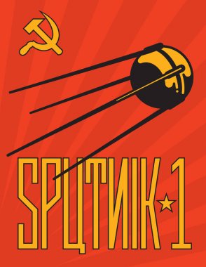 Retro Sputnik Satellite Vector Design. clipart