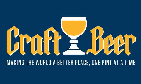 Emblema de cerveja artesanal ou etiqueta com taça de estilo belga tradicional e letras góticas . — Vetor de Stock
