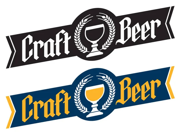 Craft Beer Banner Stil Abzeichen oder Etikett — Stockvektor