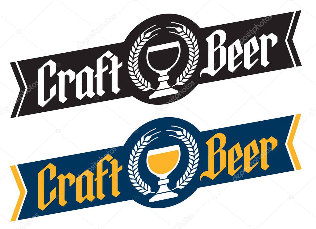 Craft Beer Banner Style Badge or Label
