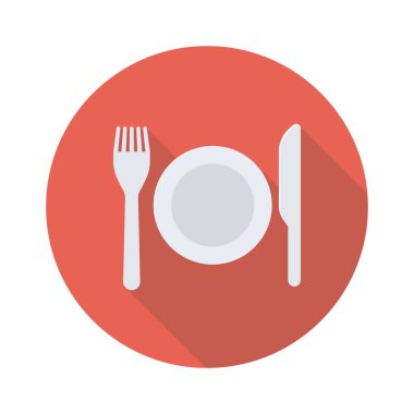 Çatal ve bıçak için havalimanı düz simgesi